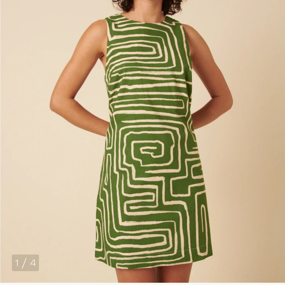 Nobody’s Child green Abstract Palermo mini dress.